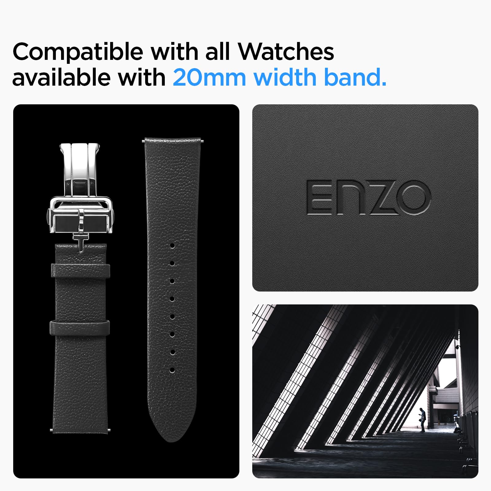 Spigen Galaxy Watch 20mm Band - Enzo - Black - image 2