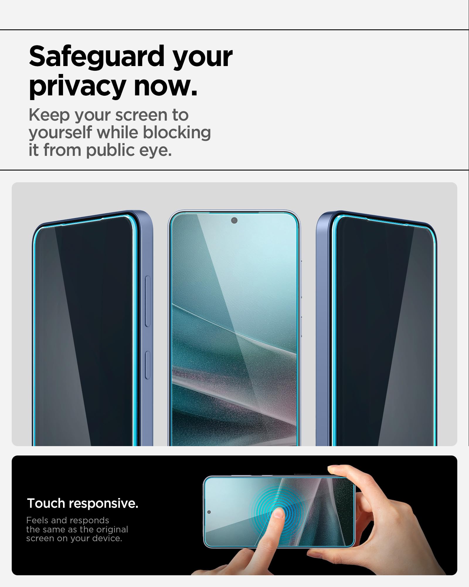 Spigen Galaxy S25 Plus / S24 Plus Privacy Screen Protector - Glas.tR EZ Fit (2 Pack) - Privacy - image 6