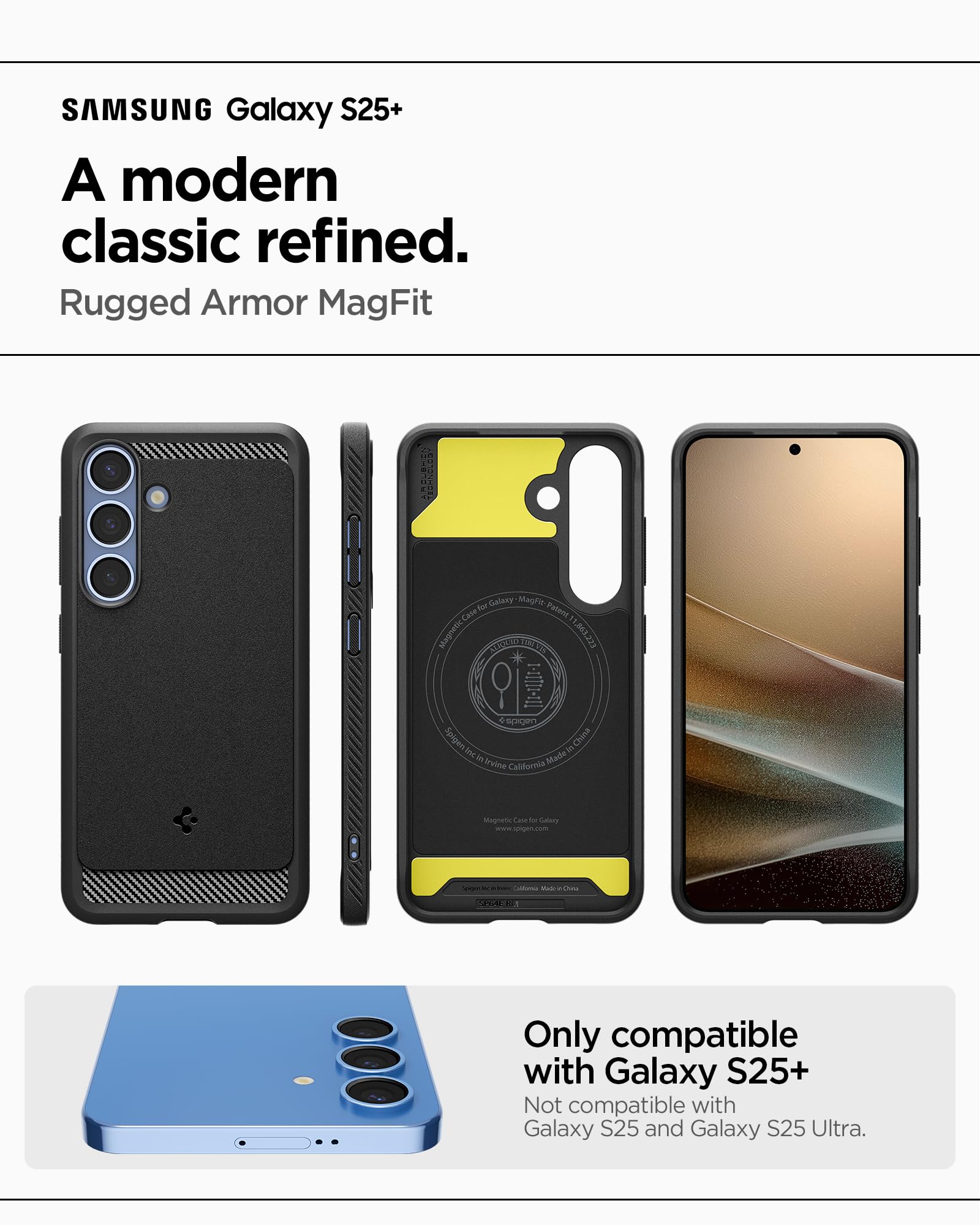 Spigen Galaxy S25 Plus Case - Rugged Armor MagFit - Matte Black - image 2