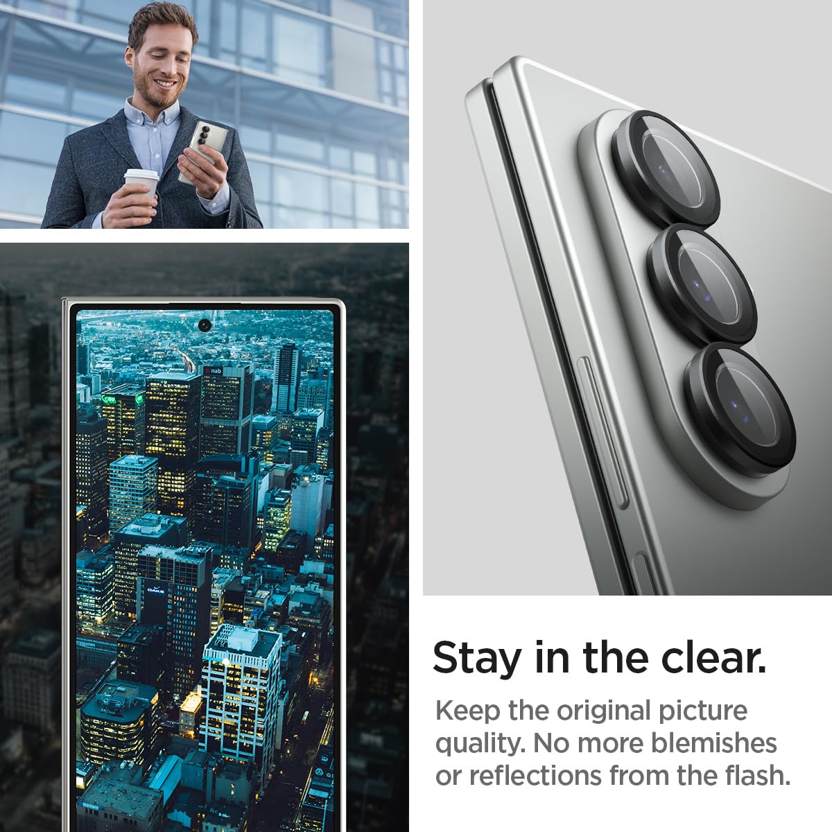 Spigen Galaxy Z Fold 7 Lens Protector - Glas.tR EZ Fit Optik Pro (2 Pack) - Black - image 4