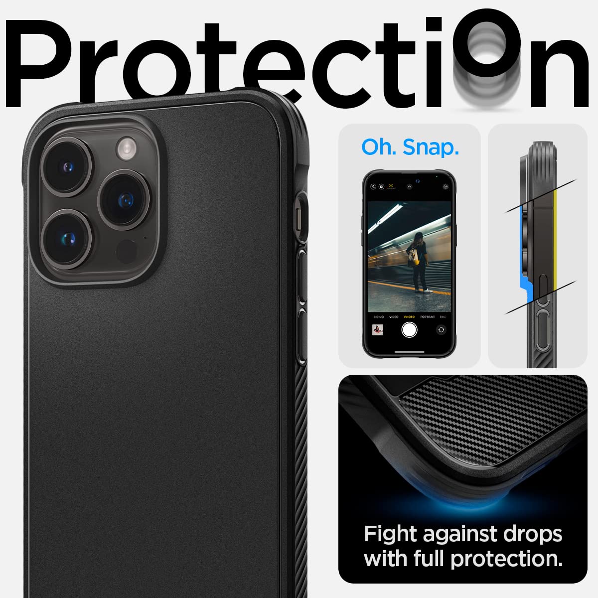 Spigen Rugged Armor MagFit iPhone 14 Pro Case - Matte Black - image 5
