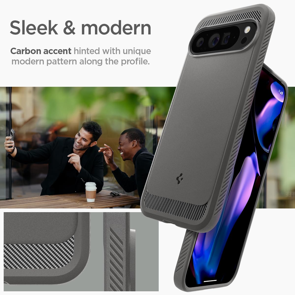 Spigen Rugged Armor Google Pixel 9 Pro XL Phone Case - Marble Gray - image 3