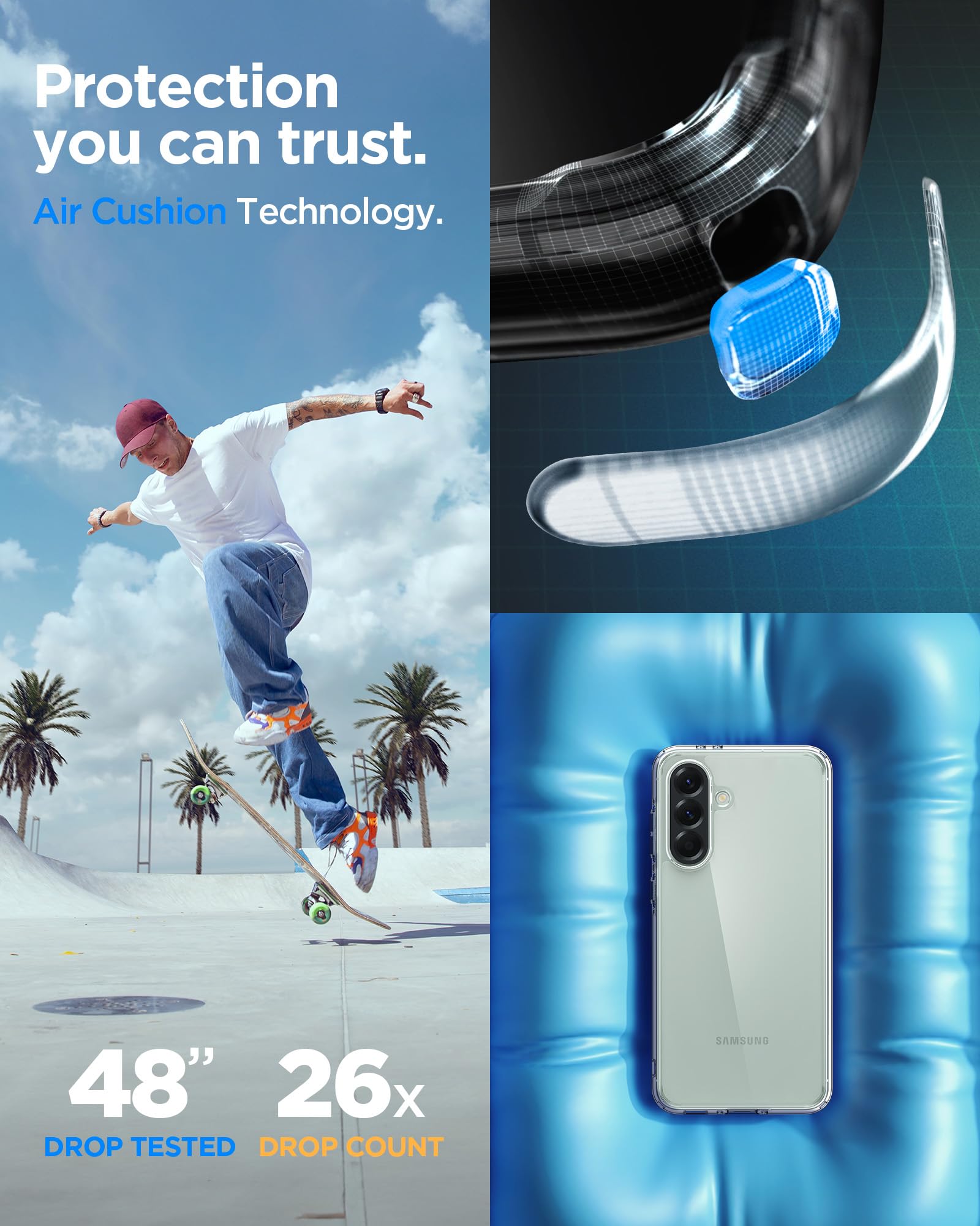 Spigen Galaxy A56 5G Case - Ultra Hybrid - Crystal Clear - image 4