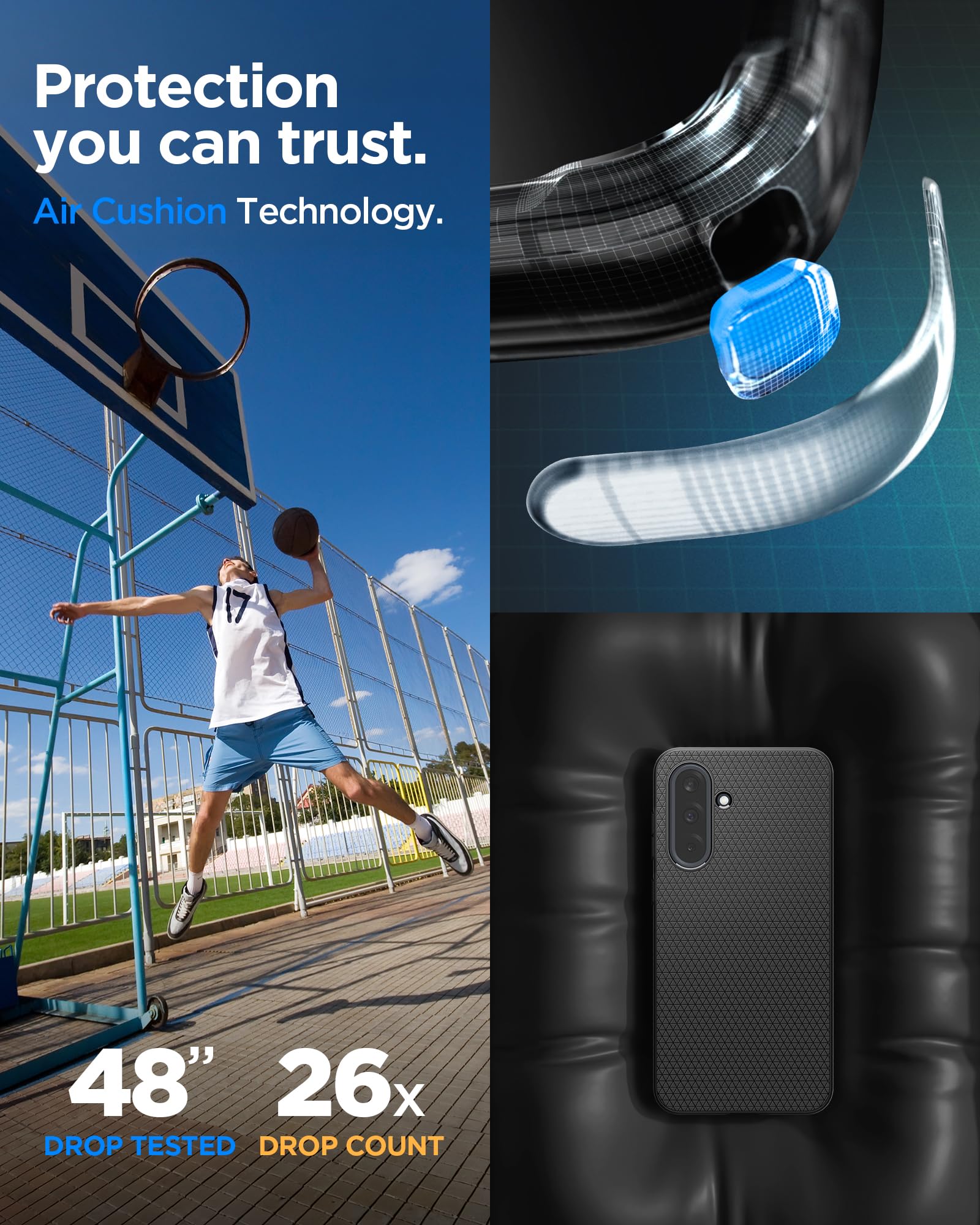 Spigen Galaxy A36 5G Case - Liquid Air - Matte Black - image 4