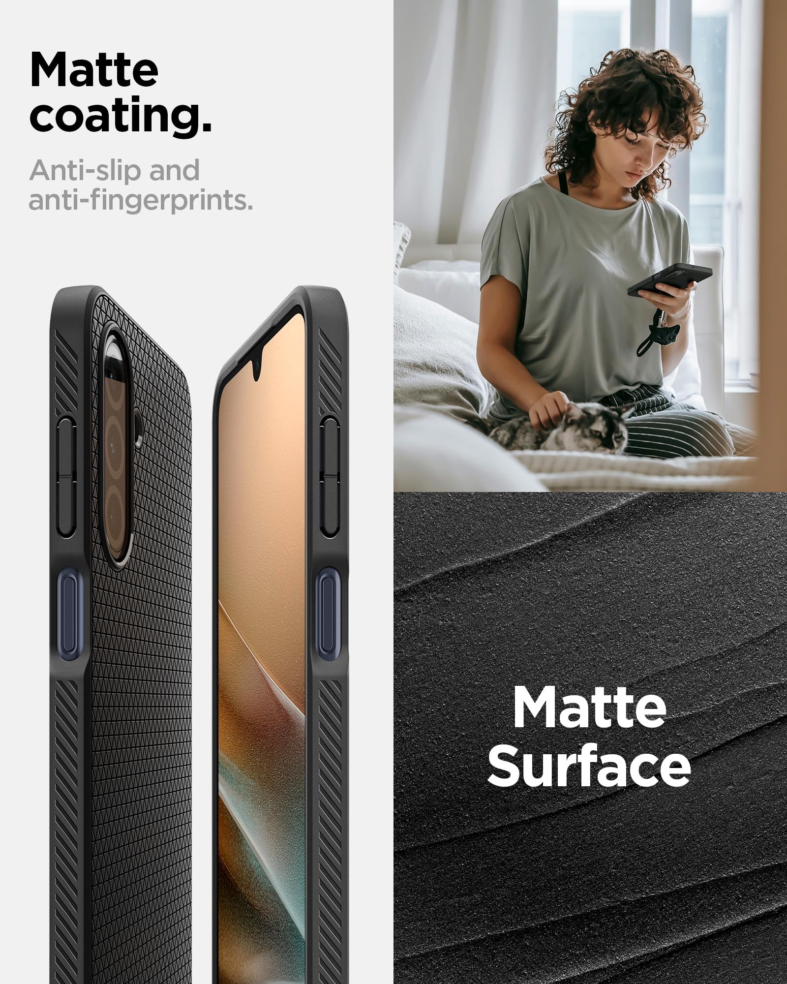Spigen Galaxy A26 5G Case - Liquid Air - Matte Black - image 5