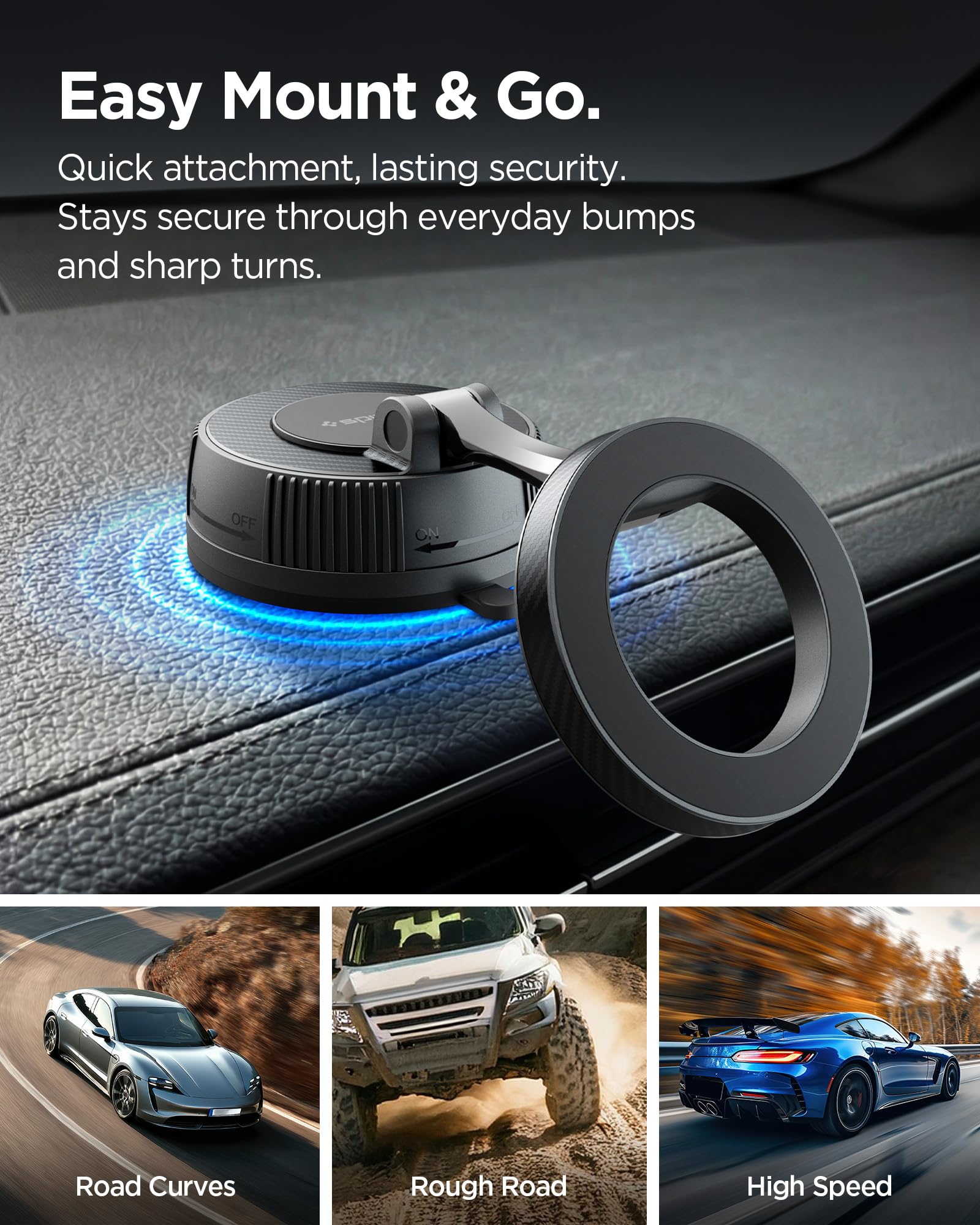Spigen VacuumLock MagSafe Car Mount - Dashboard - Black - image 7