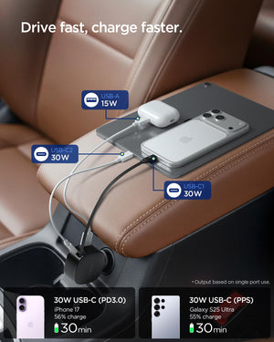 Spigen Essential 60W Retractable Car Charger - Black - image 3