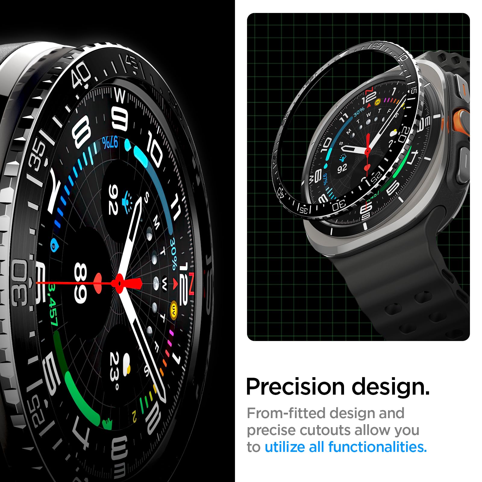 Spigen Galaxy Watch Ultra 47mm Bezel Tune ring in Black – detail image 4