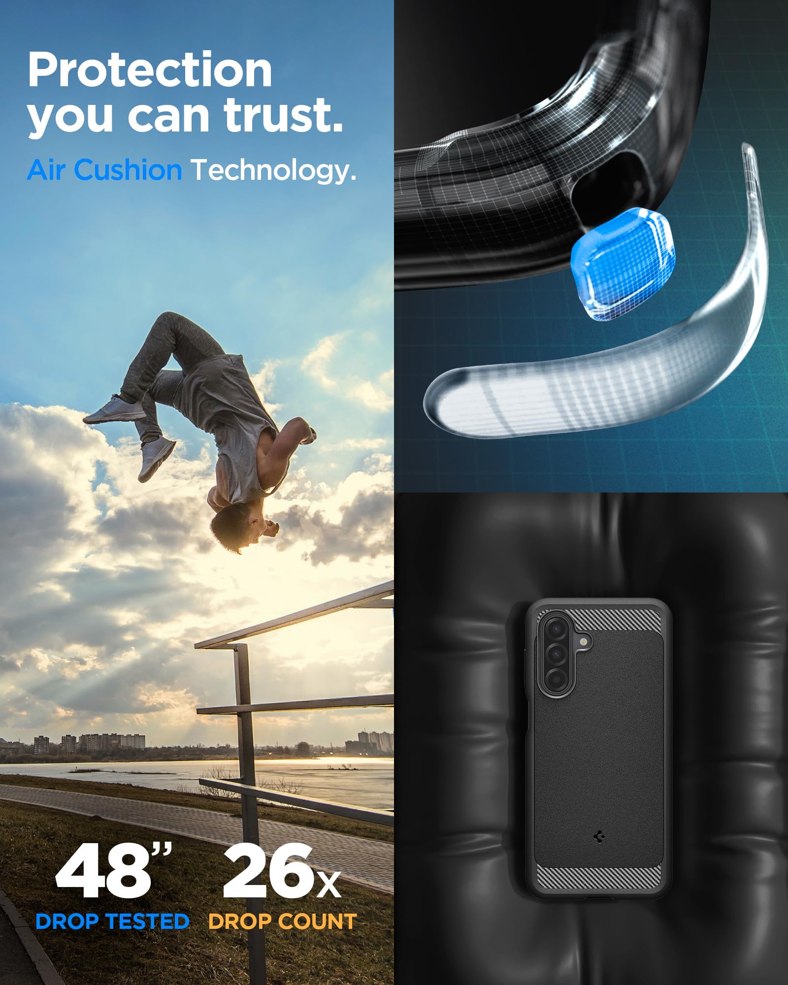 Spigen Galaxy A17 Series Case - Rugged Armor - Matte Black - image 3