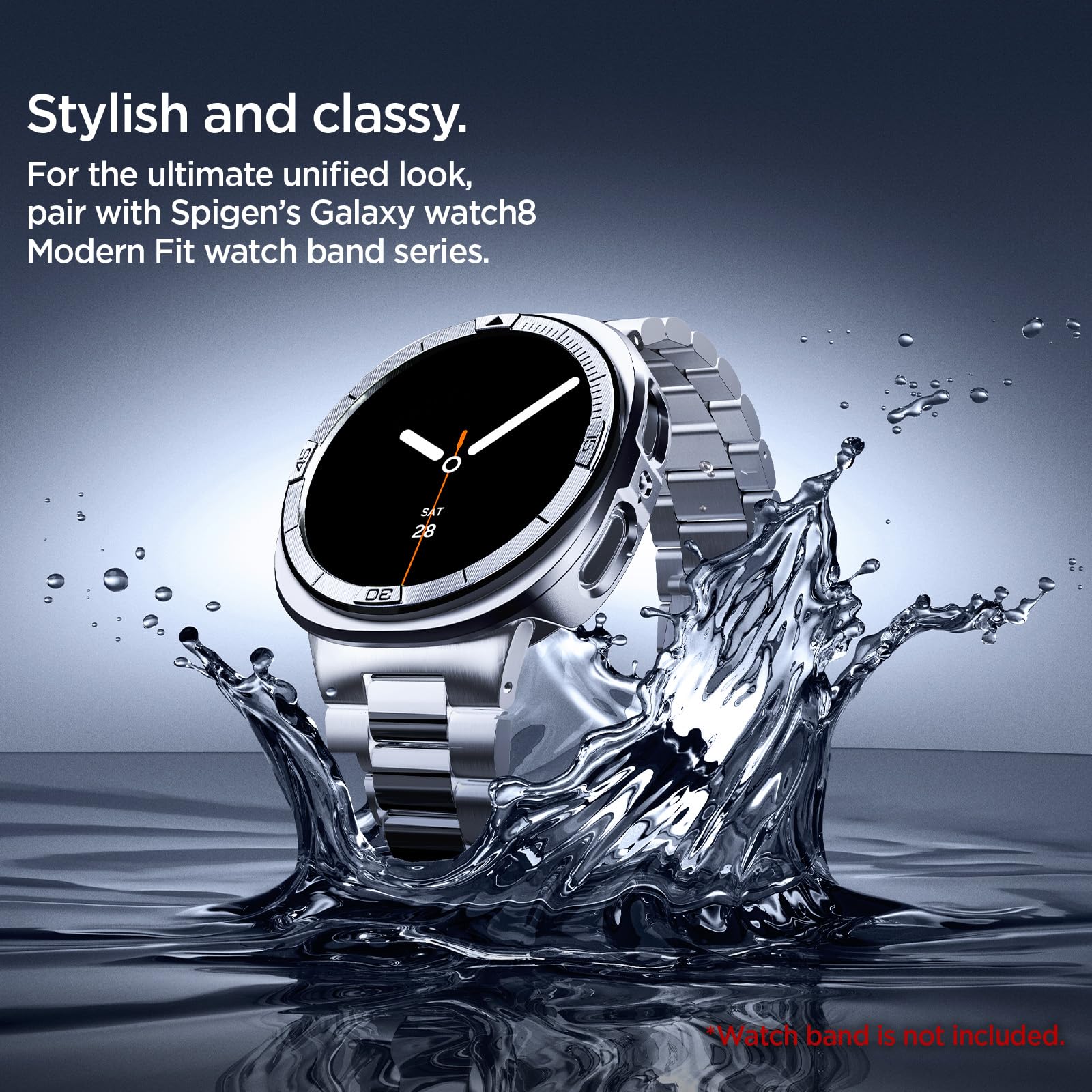Spigen Galaxy Watch 9 44mm Case - Bezel Tune Pro - Silver Pilot - image 6