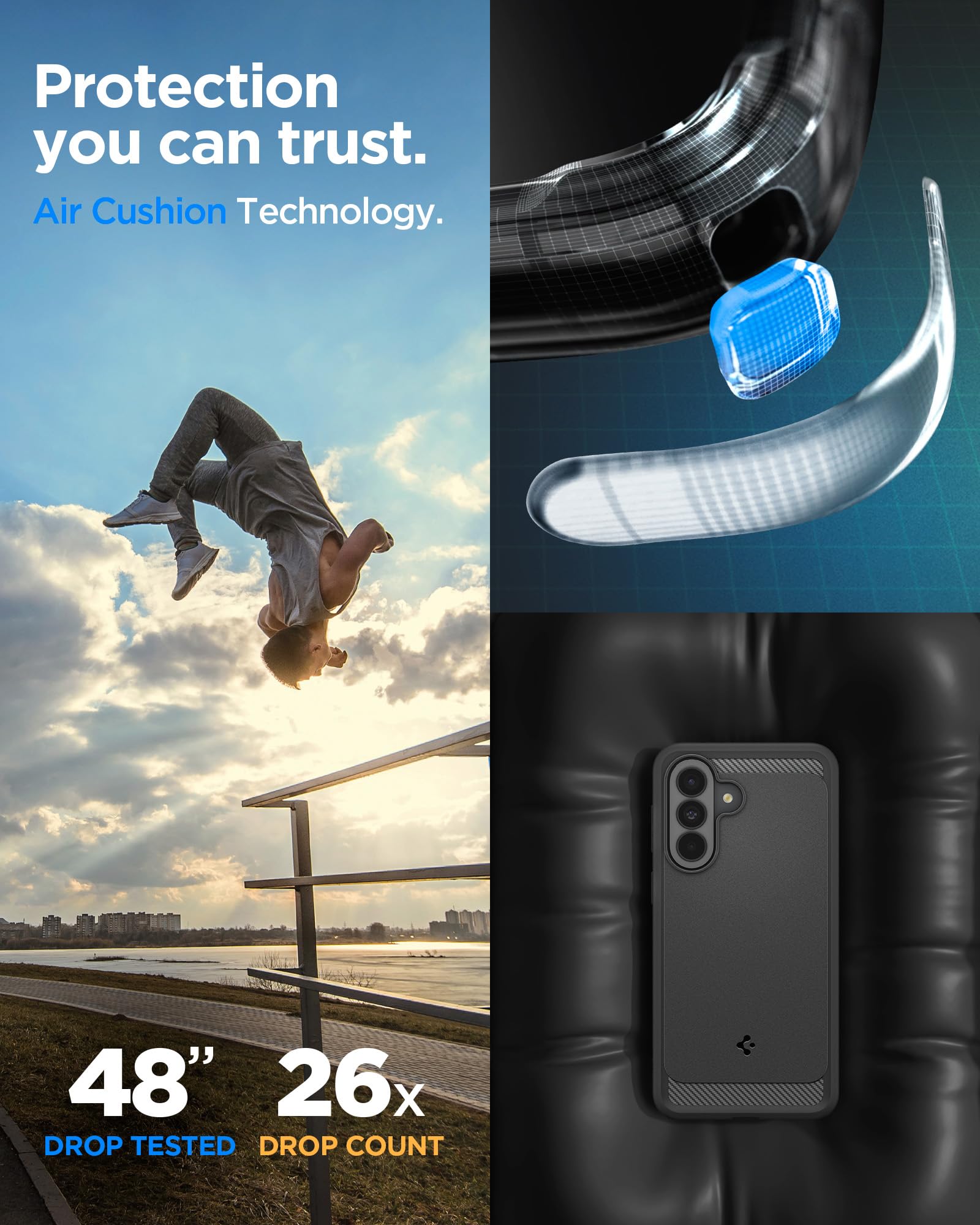Spigen Galaxy A37 5G Case - Rugged Armor - Matte Black - image 3
