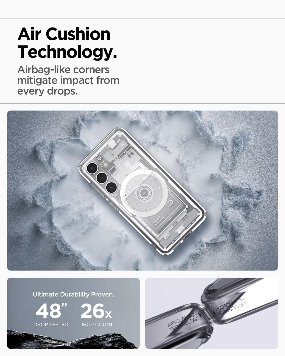Spigen Galaxy S25 Case - Ultra Hybrid MagFit - Zero One White - image 7