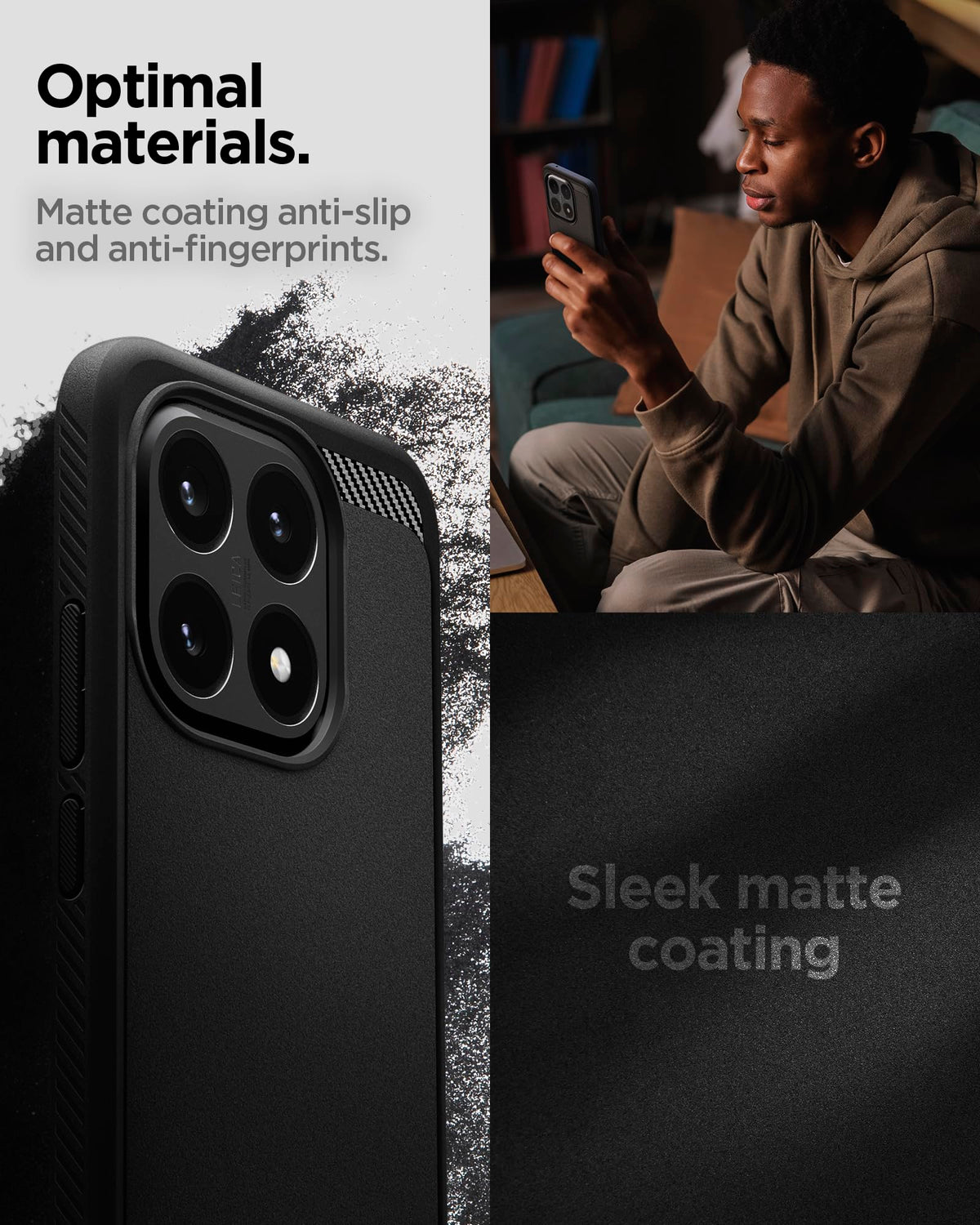 Spigen Xiaomi 15T Case – Rugged Armor matte anti-slip grip and fingerprint-resistant finish