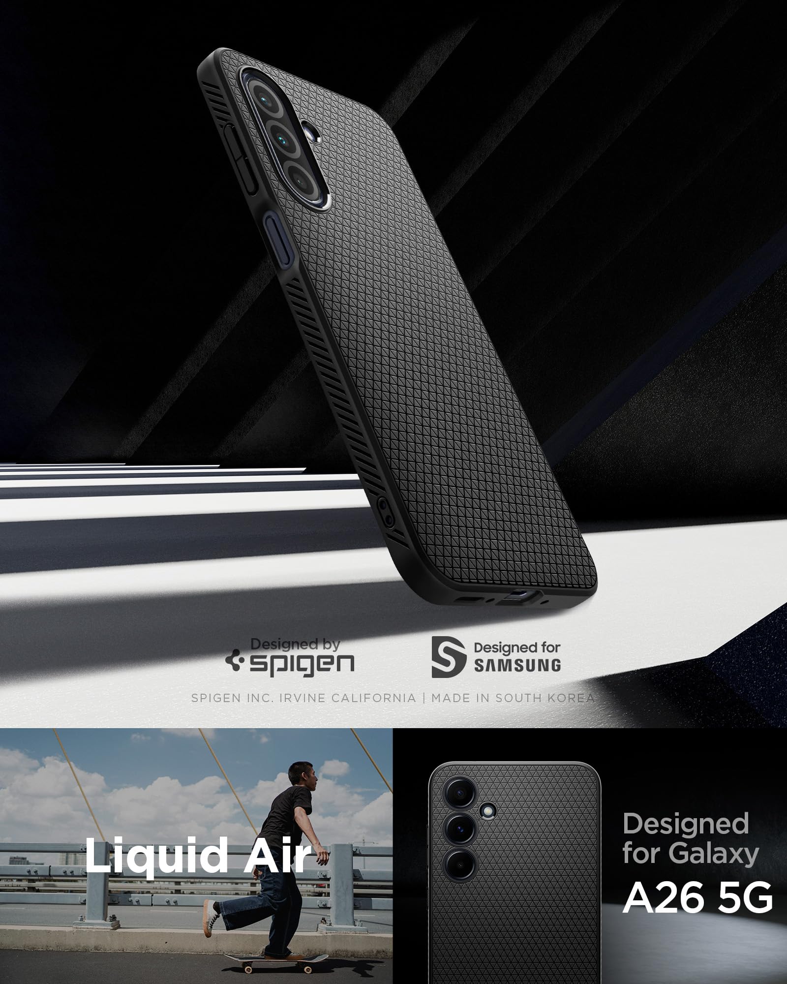 Spigen Galaxy A26 5G Case - Liquid Air - Matte Black - image 2