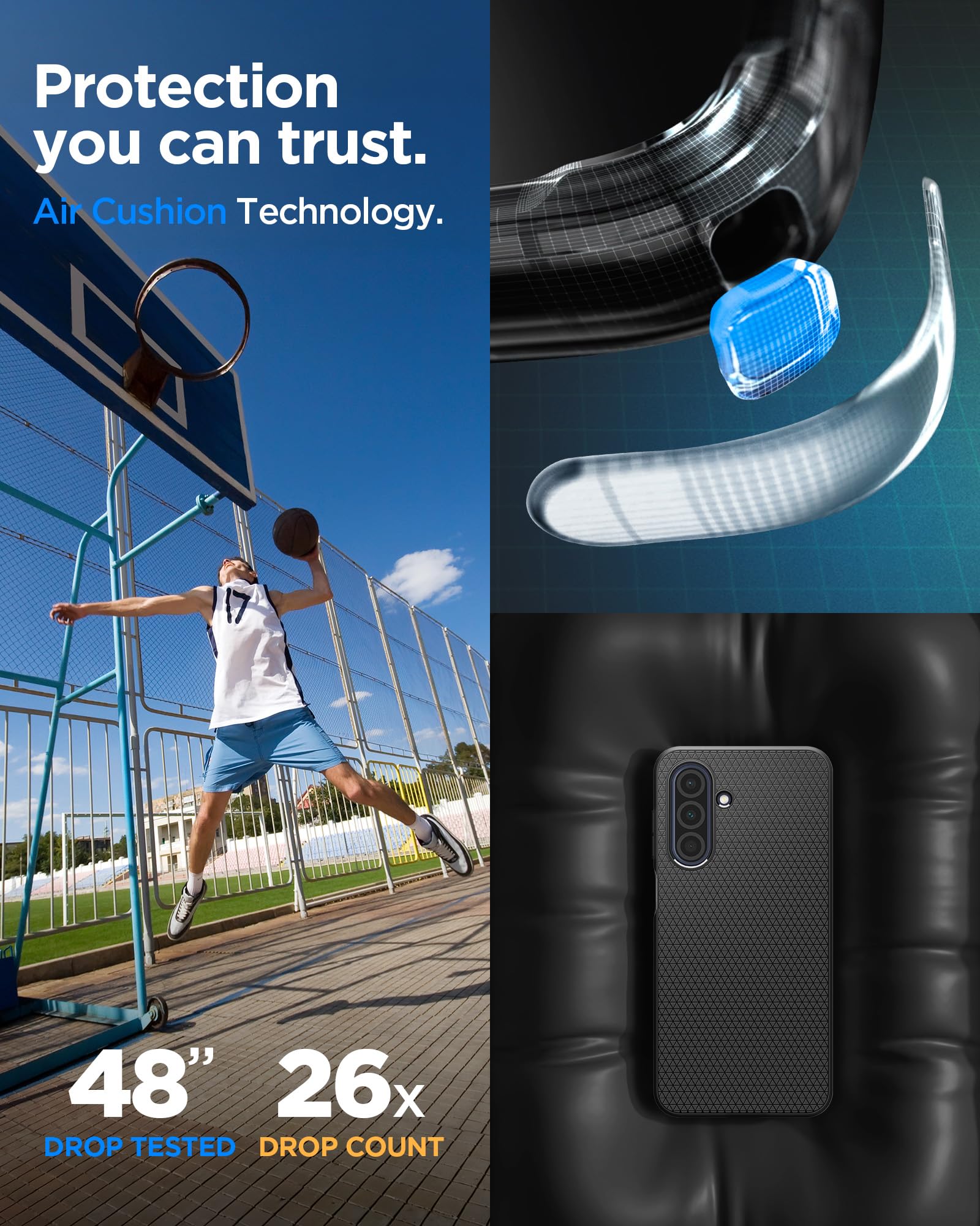 Spigen Galaxy A26 5G Case - Liquid Air - Matte Black - image 4