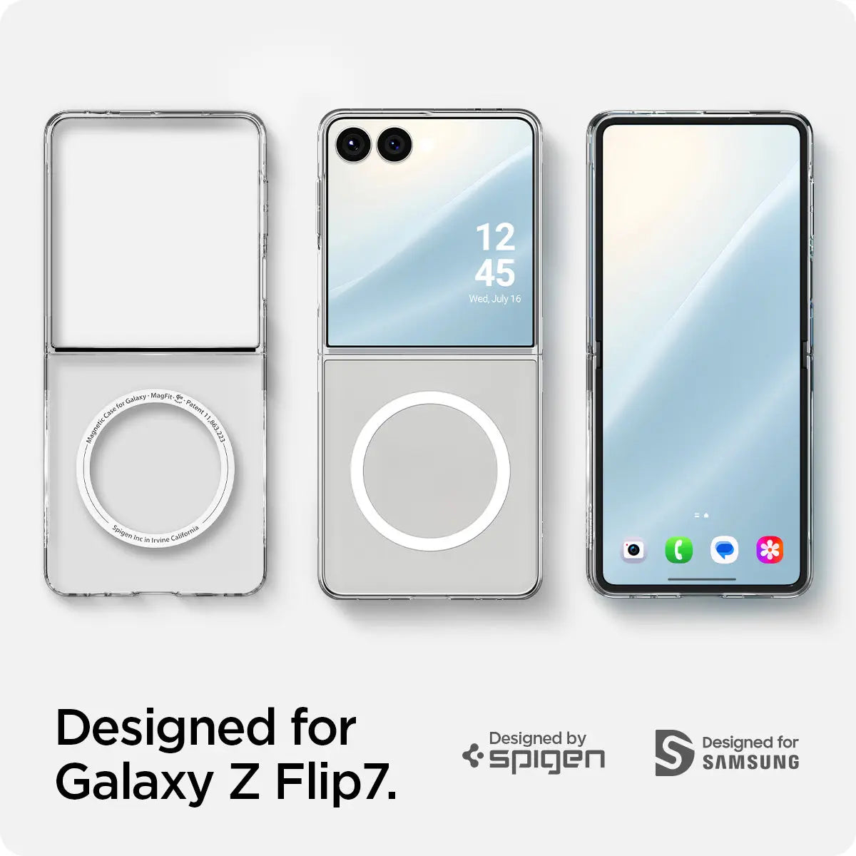Spigen Galaxy Z Flip 7 Case - Air Skin (MagFit) – Clear White – detail image 1