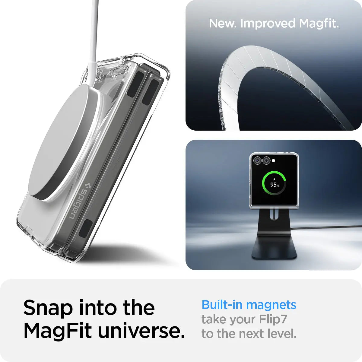 Spigen Galaxy Z Flip 7 Case - Air Skin (MagFit) – Clear White – detail image 3