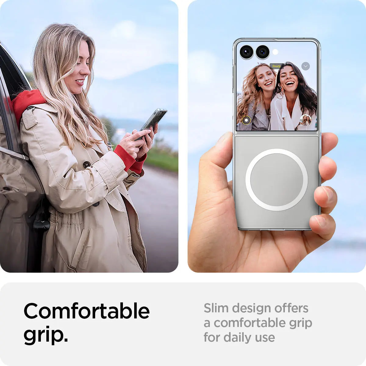 Spigen Galaxy Z Flip 7 Case - Air Skin (MagFit) – Clear White – detail image 4