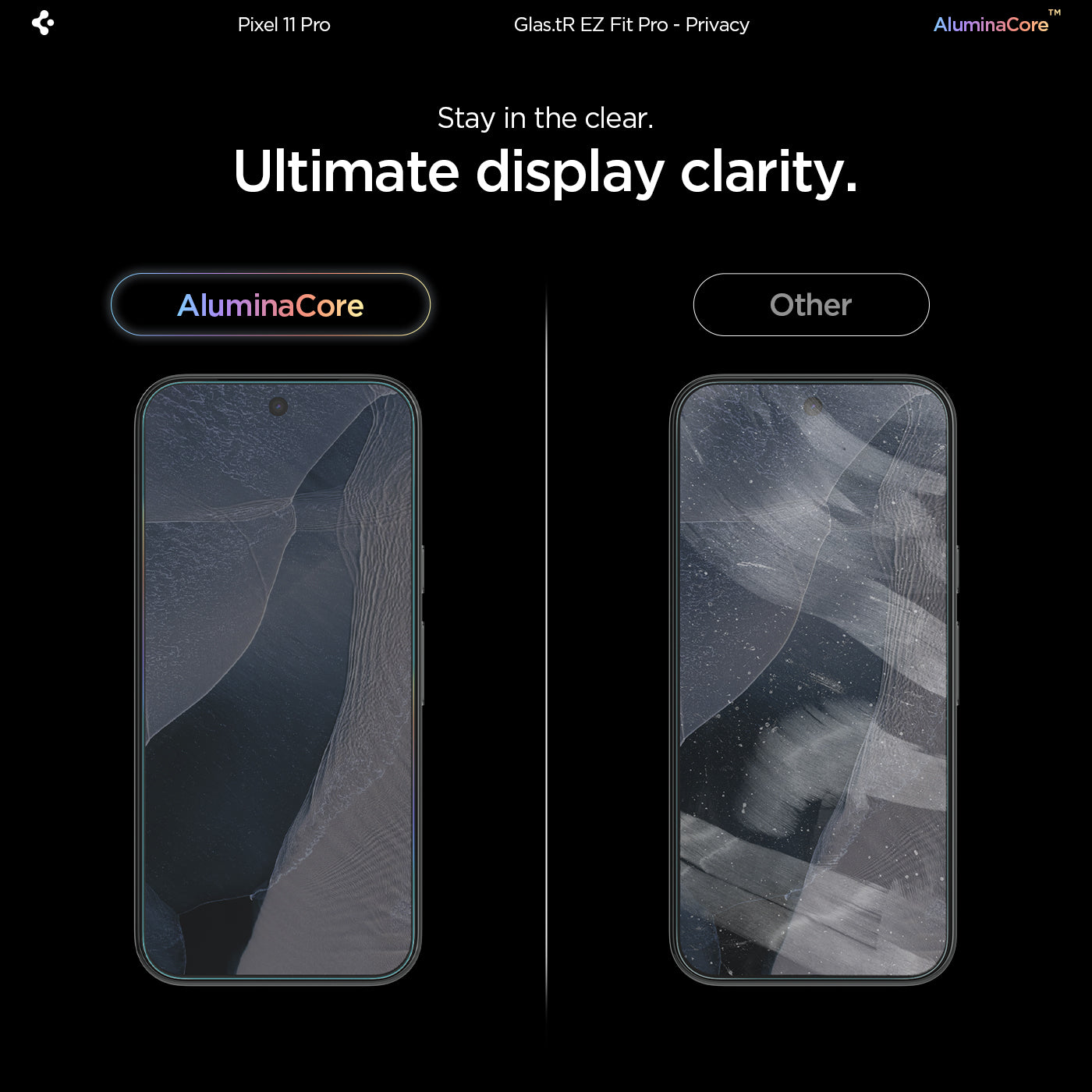 Spigen Pixel 11 Pro XL Privacy Screen Protector – GLAS.tR EZ Fit Pro (2 Pack) - Privacy - image 8