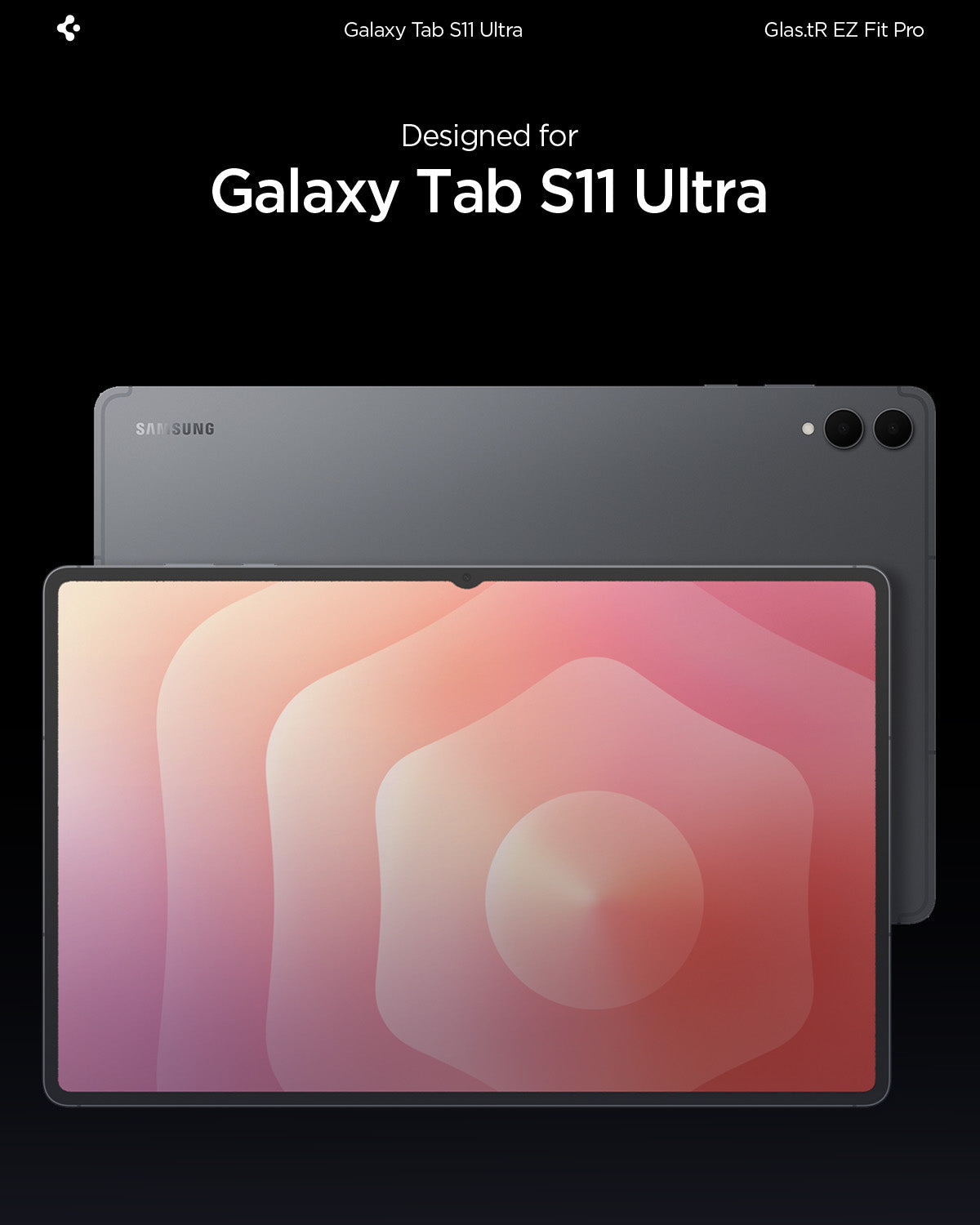 Spigen Samsung Galaxy Tab S11 Ultra Screen Protector GLAS.tR EZ Fit view 2