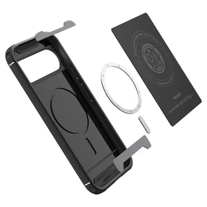 Spigen Google Pixel 10 Pro XL Phone Case – Core Armor MagFit — Matte Black, integrated magnetic ring and internal construction