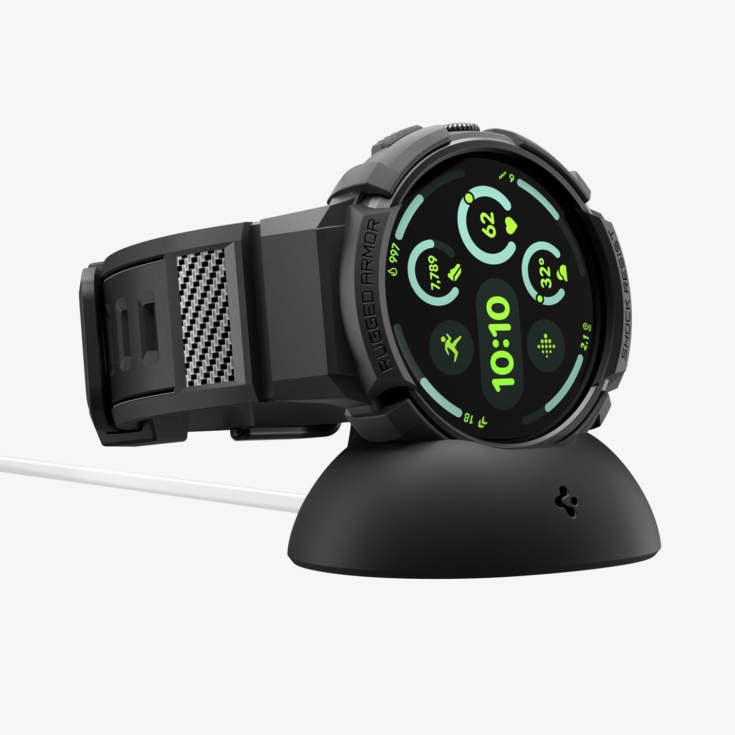 Spigen Google Pixel Watch 5 (45mm) Case + Band + Stand – Rugged Armor Pro - Black - official image 2
