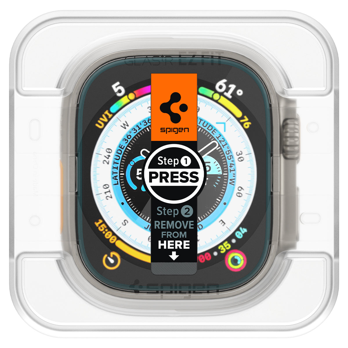Spigen Apple Watch Ultra 3/2/1 Screen Protector GLAS.tR EZ Fit (2 Pack) view 4
