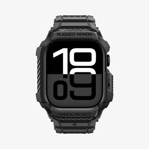 Spigen Apple Watch Series 11 and 10 46mm Rugged Armor Pro 2 in Matte Black – front