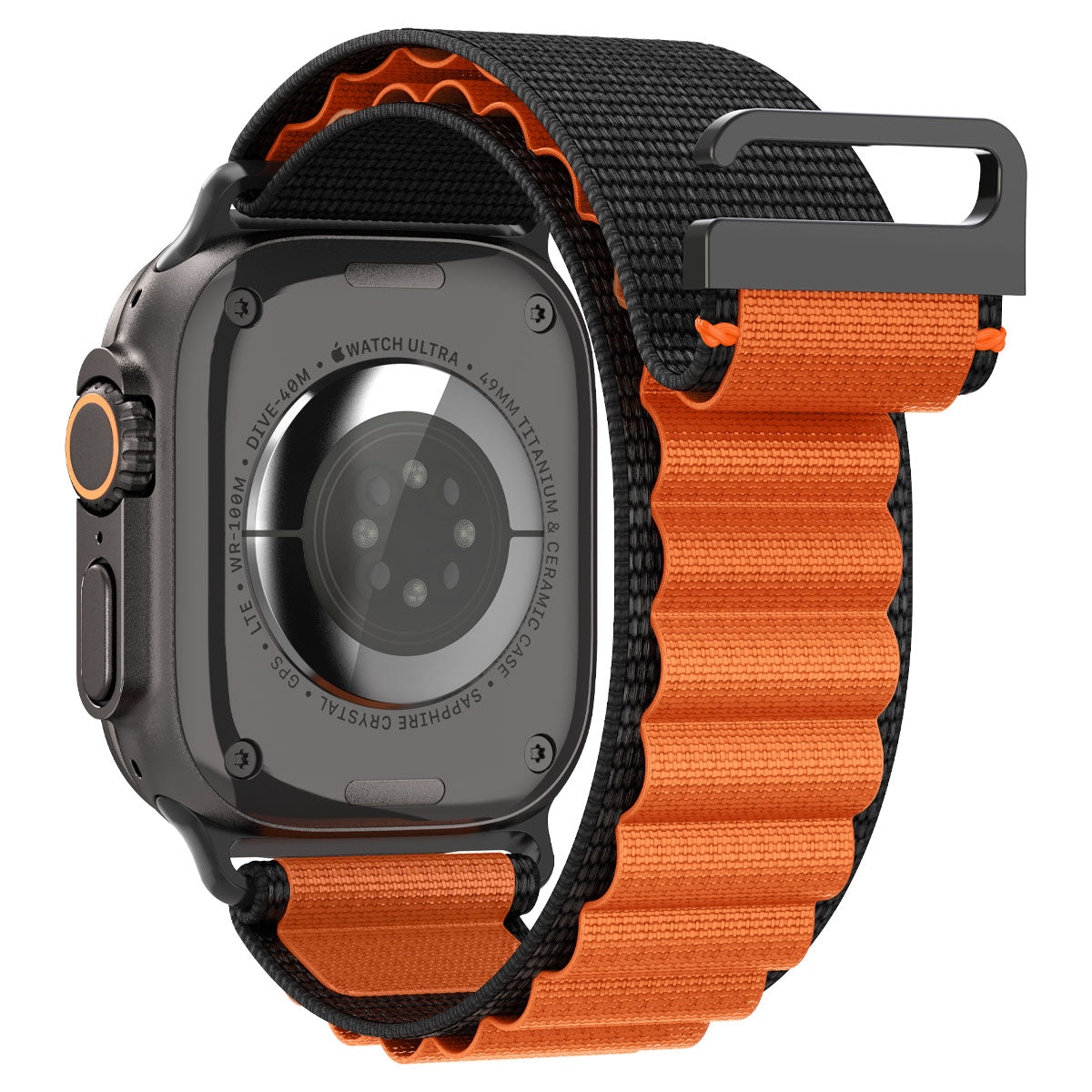 Spigen Apple Watch 49/46/45/44mm Band – WBF1 – Black Orange – product detail image 3