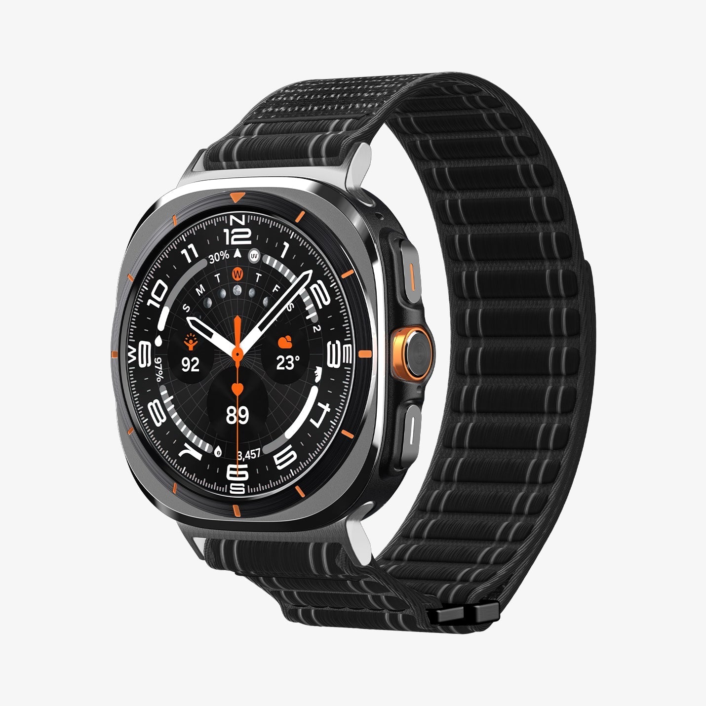 Spigen Galaxy Watch Ultra 2 & Ultra 47mm Band - WBF0 - Black - white background detail image 1