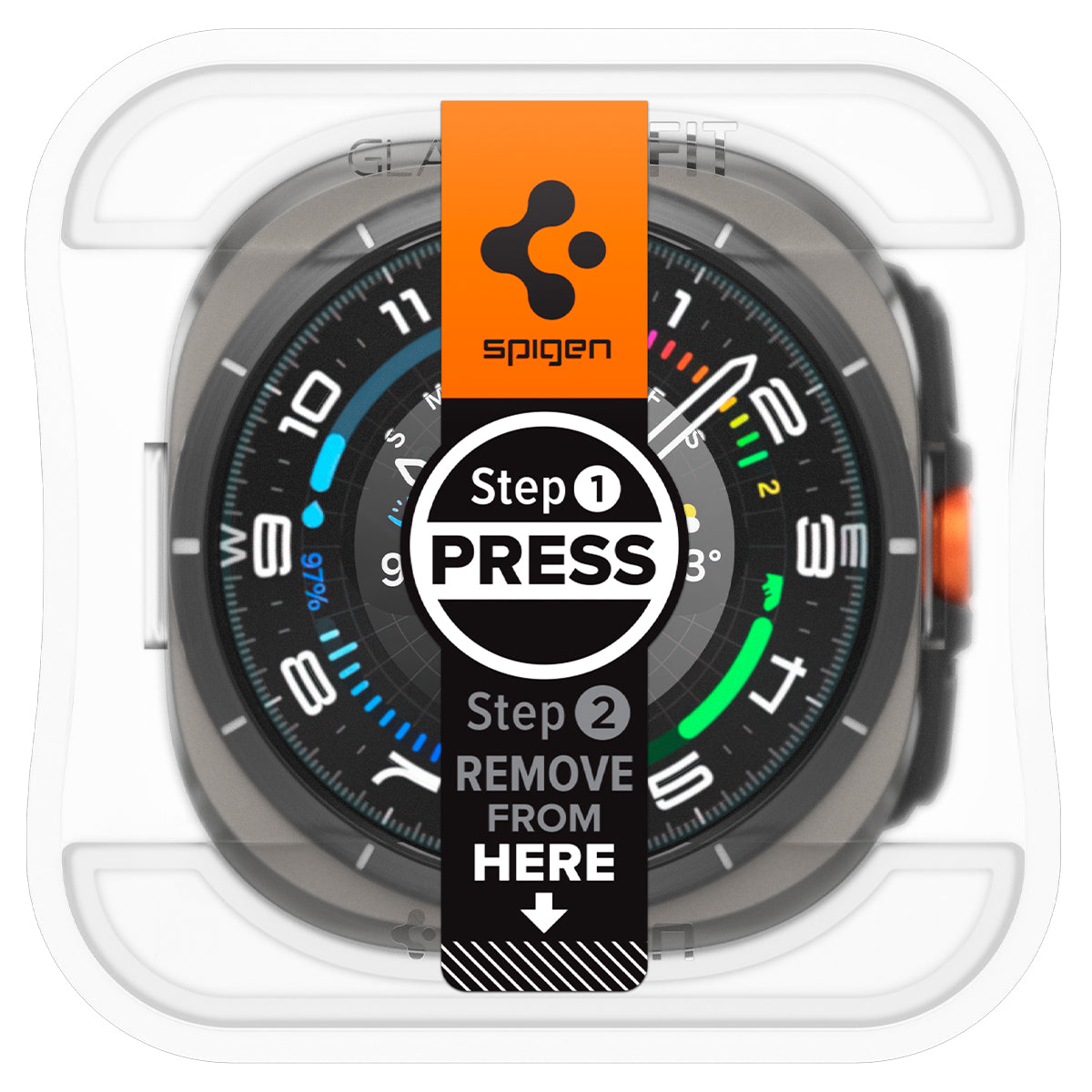 Spigen Galaxy Watch Ultra 47mm (2025/2024) Screen Protector GLAS.tR EZ Fit (2 Pack) view 2