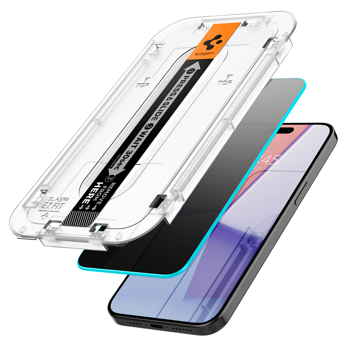 Spigen iPhone 15 Pro Screen Protector GLAS.tR EZ Fit Privacy (2 Pack) view 2