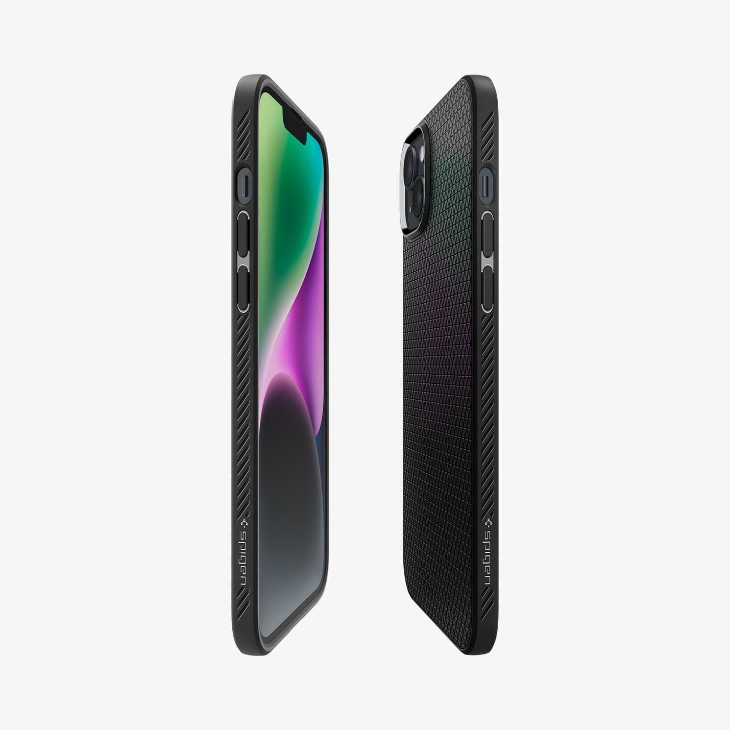 ACS04813 - iPhone 14 Pro Max Case Liquid Air in matte black showing the back
