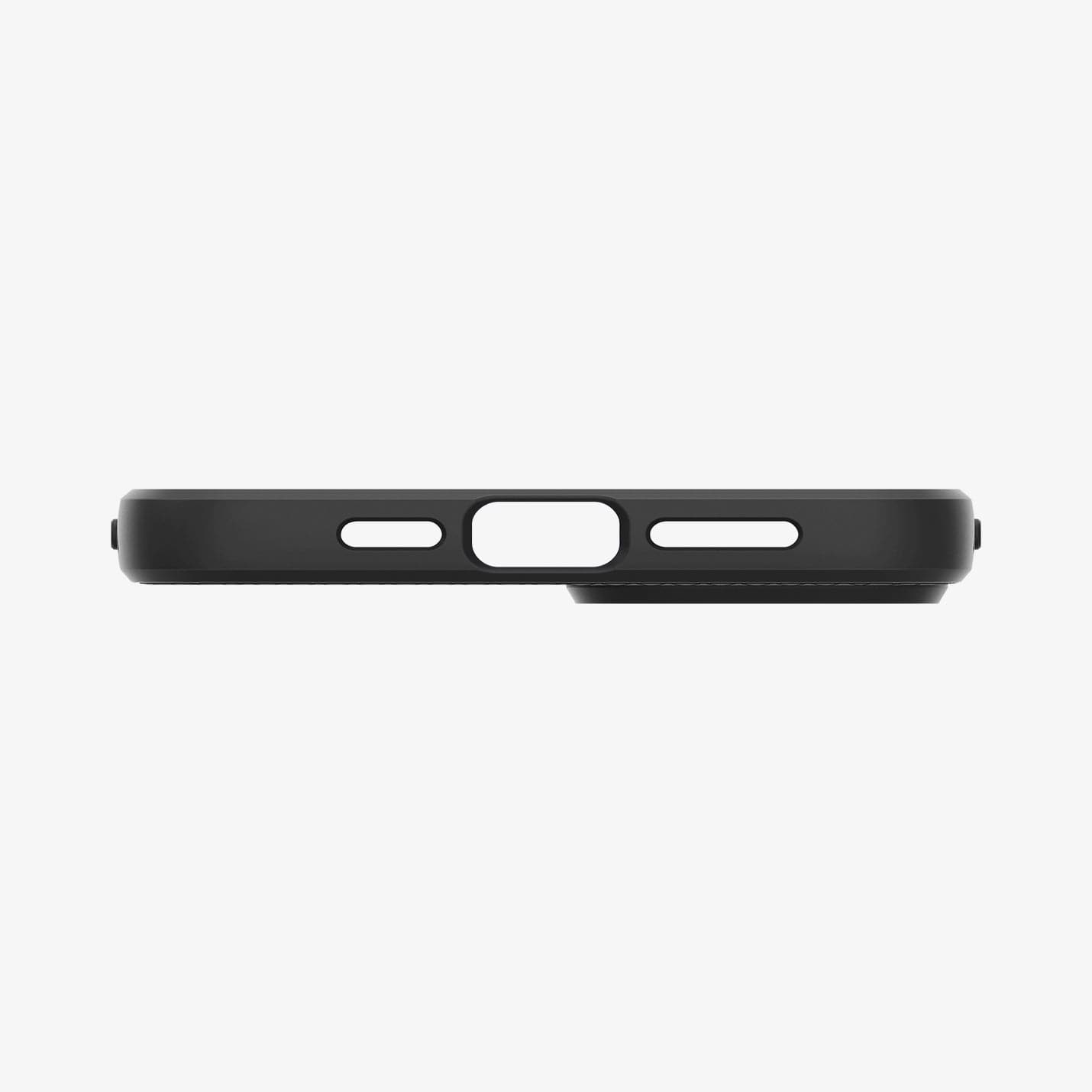 Spigen iPhone 14 Plus Case – Liquid Air - Matte Black - bottom cutout detail