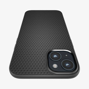 Spigen iPhone 14 Plus Case – Liquid Air - Matte Black - zoomed textured-back detail