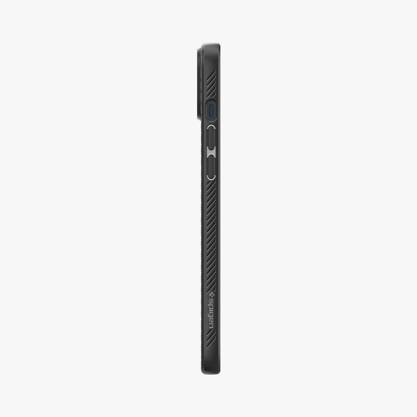 Spigen iPhone 14 Case – Liquid Air - Matte Black - volume-button side profile