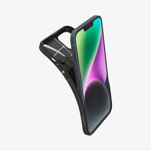 Spigen iPhone 14 Case – Liquid Air - Matte Black - flexible case installation view