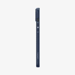 Spigen iPhone 14 Case – Liquid Air - Navy Blue - volume-button side profile