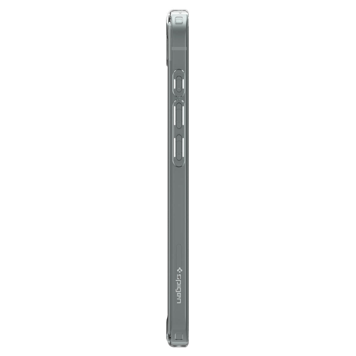 Spigen iPhone 17e and iPhone 16e Ultra Hybrid case in Space Crystal - side button profile