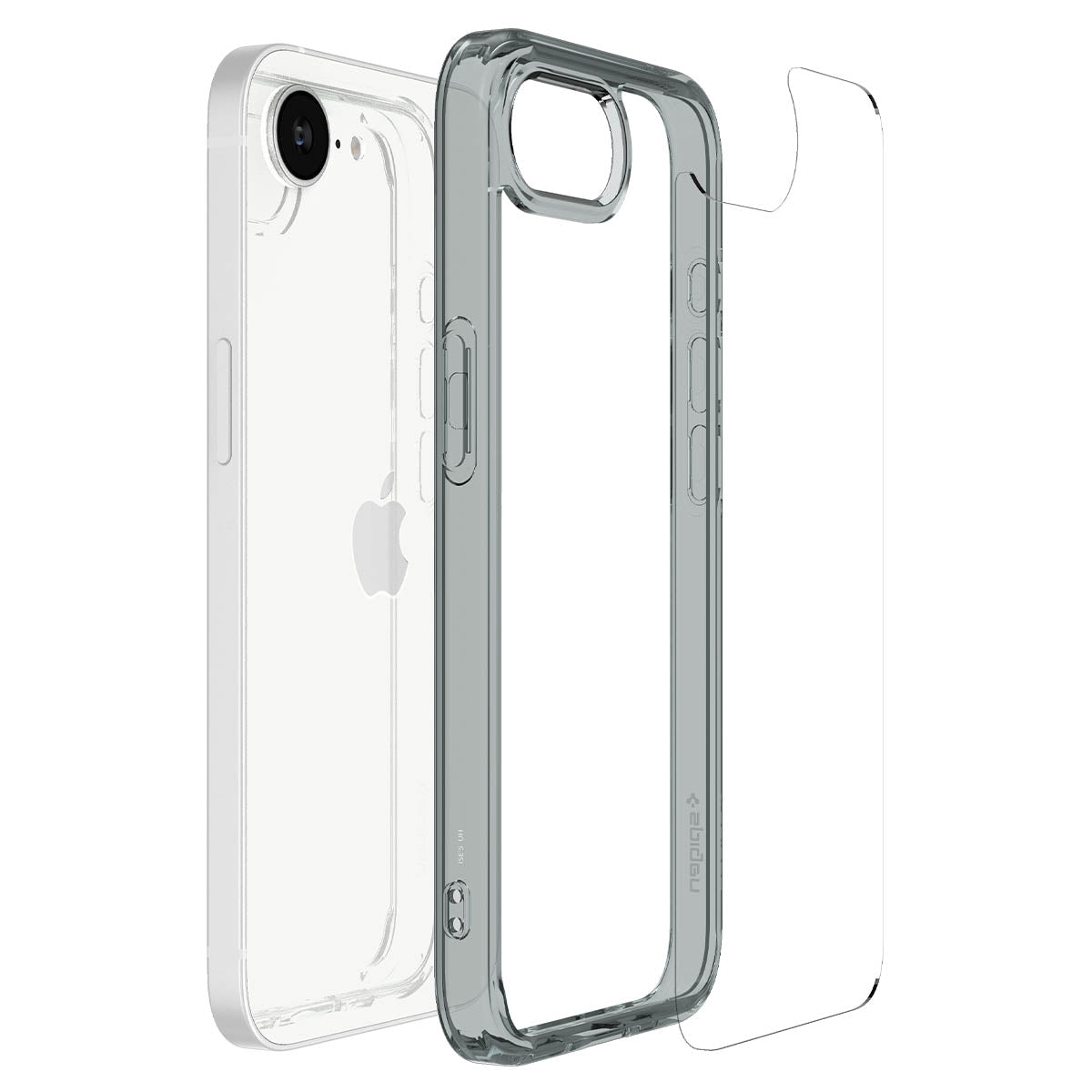 Spigen iPhone 17e and iPhone 16e Ultra Hybrid case in Space Crystal - case installation view