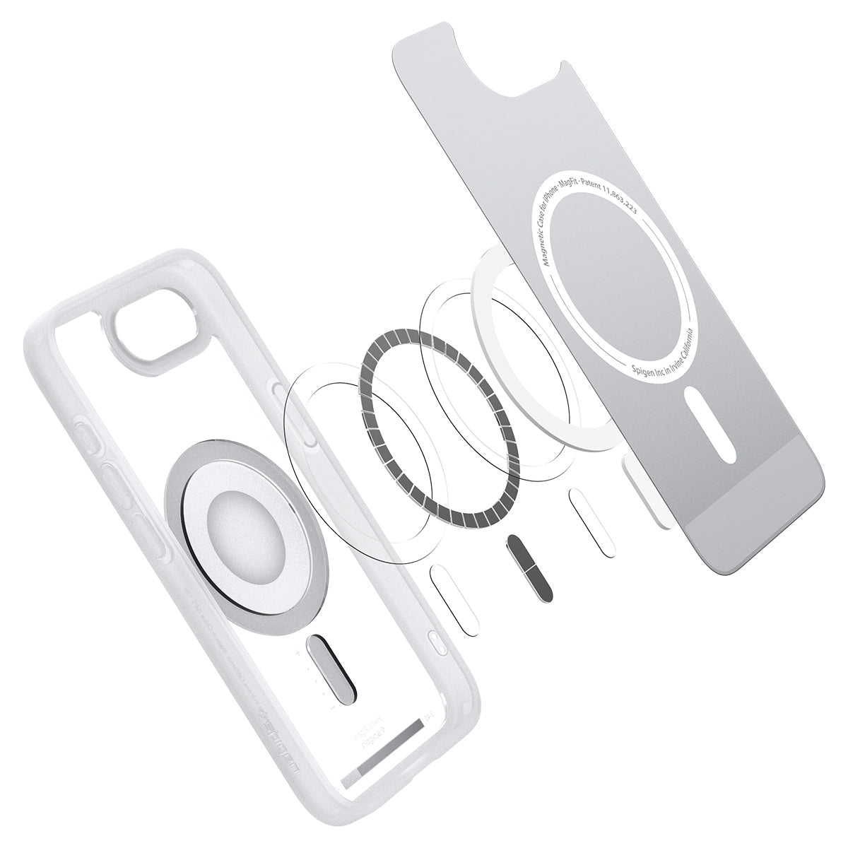 Spigen iPhone 17e and iPhone 16e Case – Ultra Hybrid Classic (MagFit) – Classic Silver – detail image 8