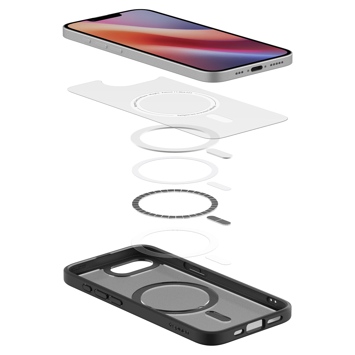 Spigen iPhone 17e and iPhone 16e Case – Ultra Hybrid MagFit – Frost Black – detail image 10
