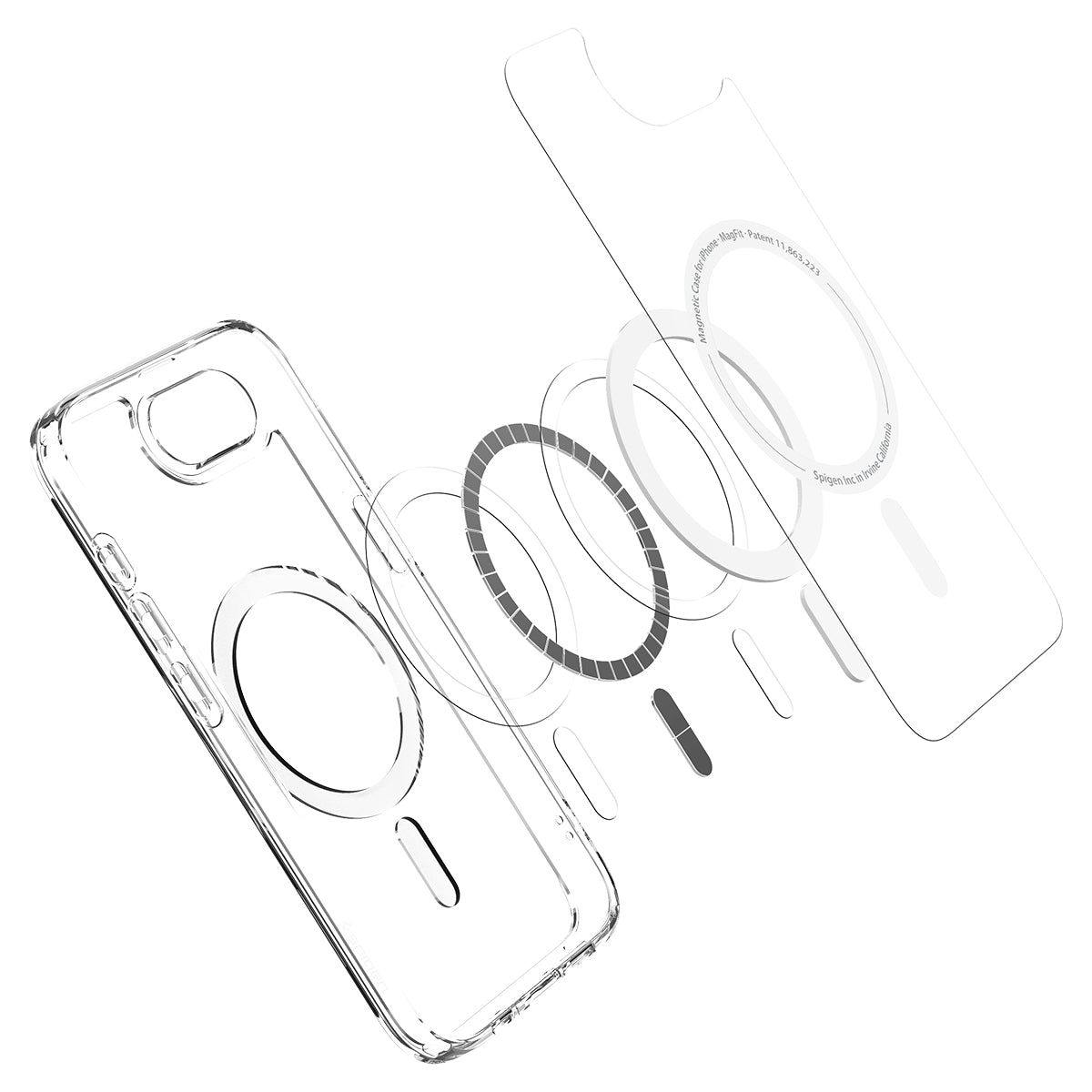 Spigen iPhone 17e and iPhone 16e Case – Ultra Hybrid MagFit – Clear White – detail image 8