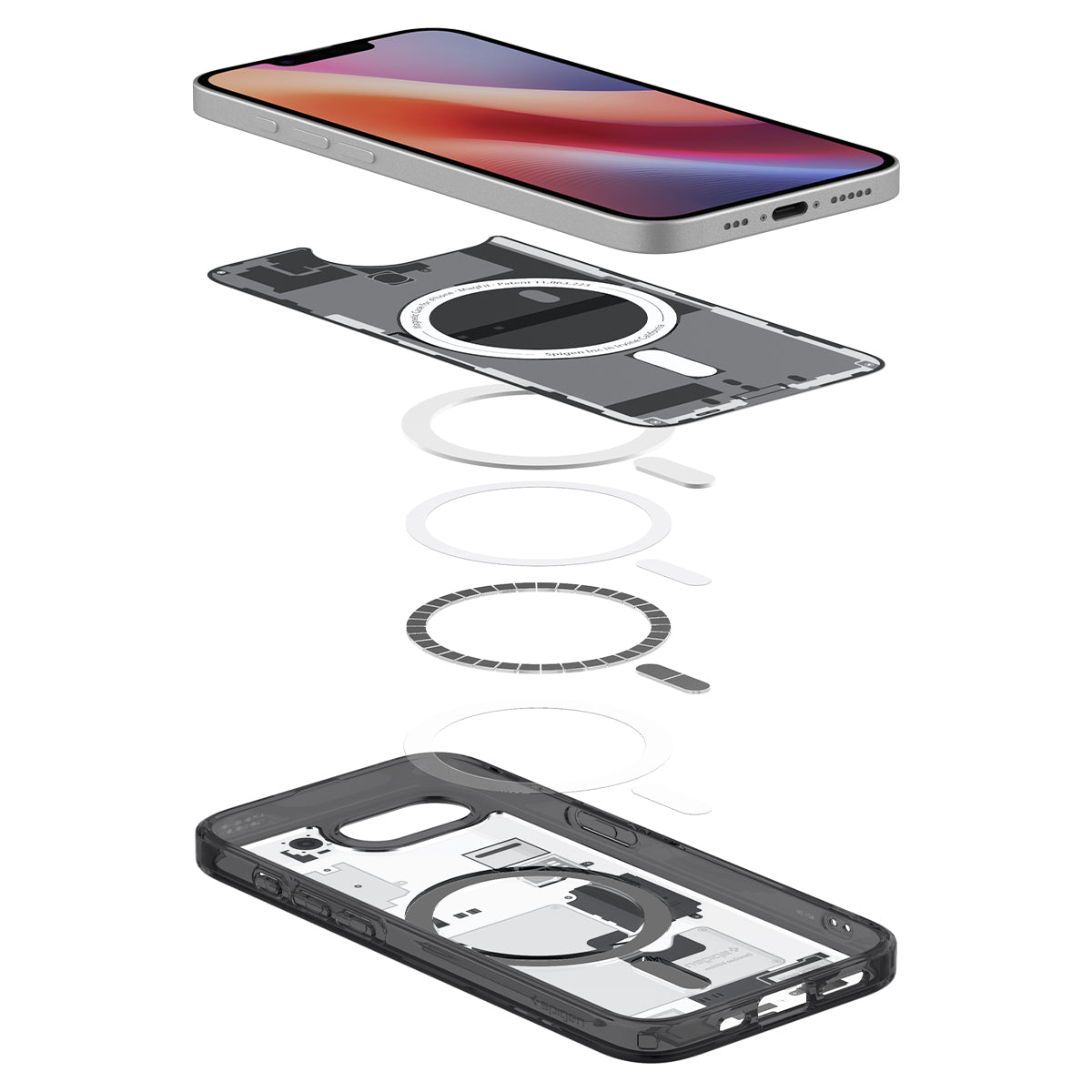 Spigen iPhone 17e and iPhone 16e Case – Ultra Hybrid Zero One (MagFit) – Zero One Black – detail image 7