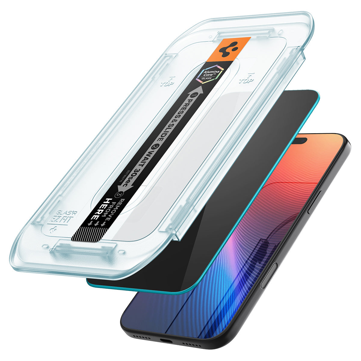 Spigen iPhone 17 Pro Max Screen Protector GLAS.tR EZ Fit (2 Pack) | Privacy view 2