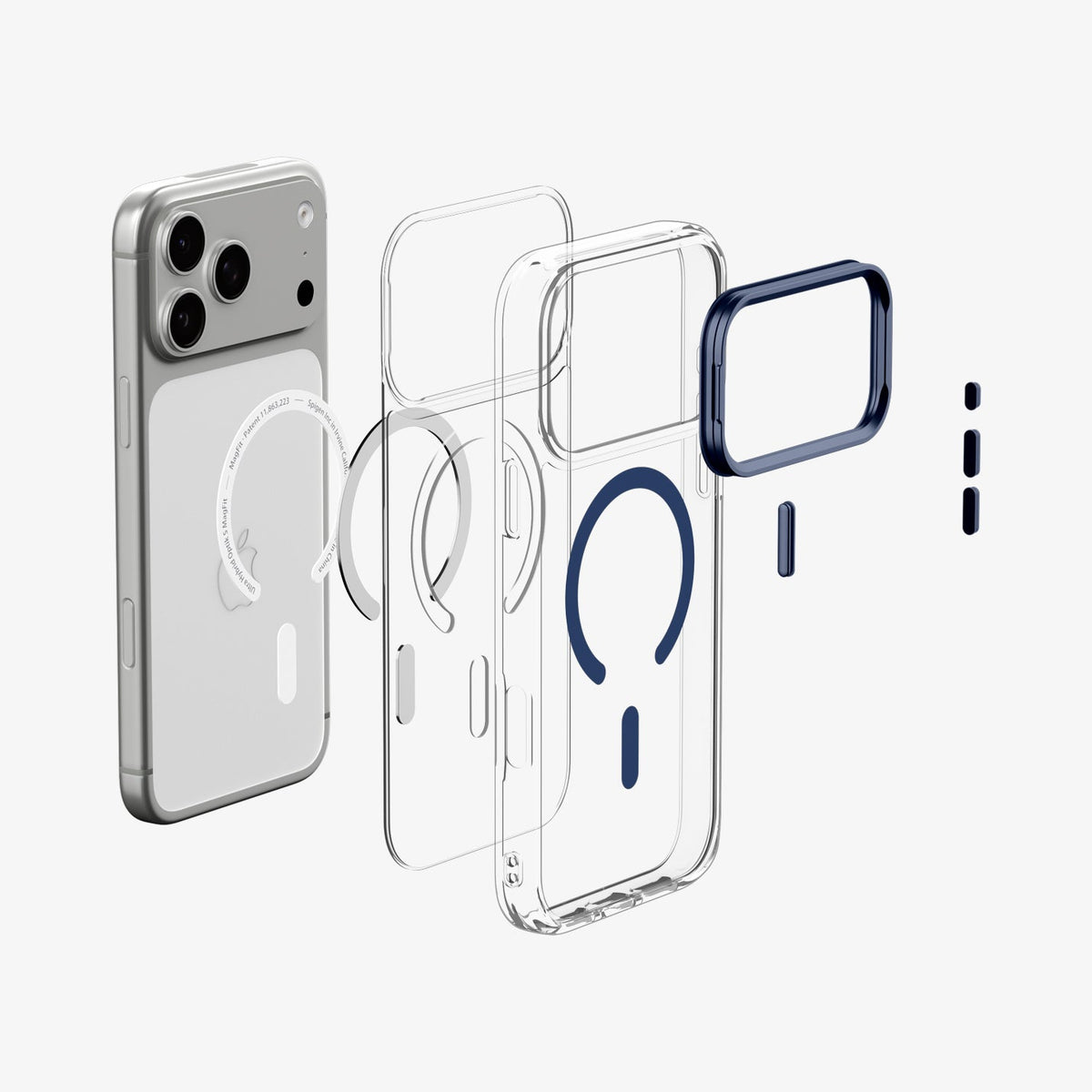 Spigen iPhone 18 Pro Ultra Hybrid Optik S (Mag Fit) - Clear Deep Blue - image 5