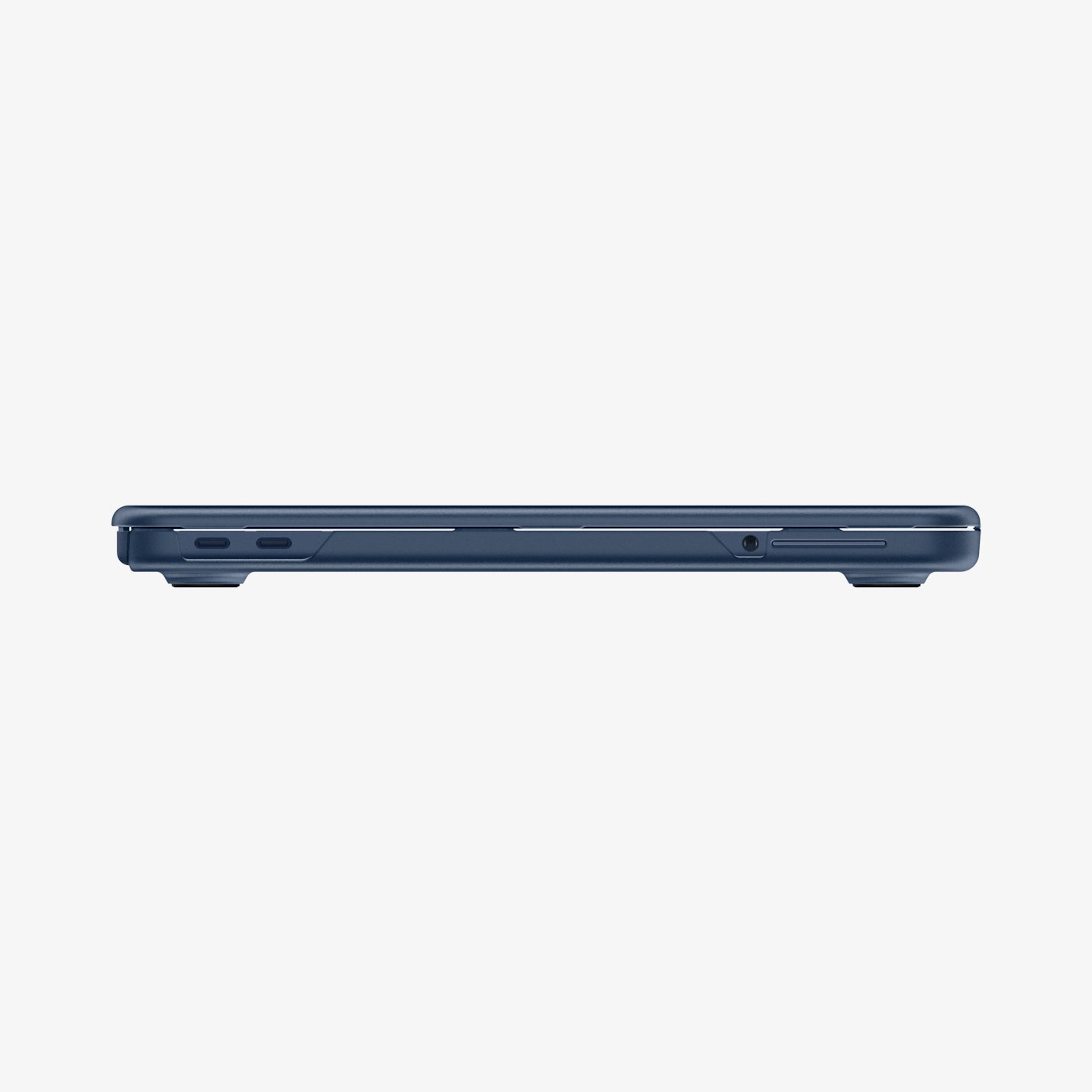 Spigen Air Skin Frost Indigo side profile for MacBook Neo 13-inch