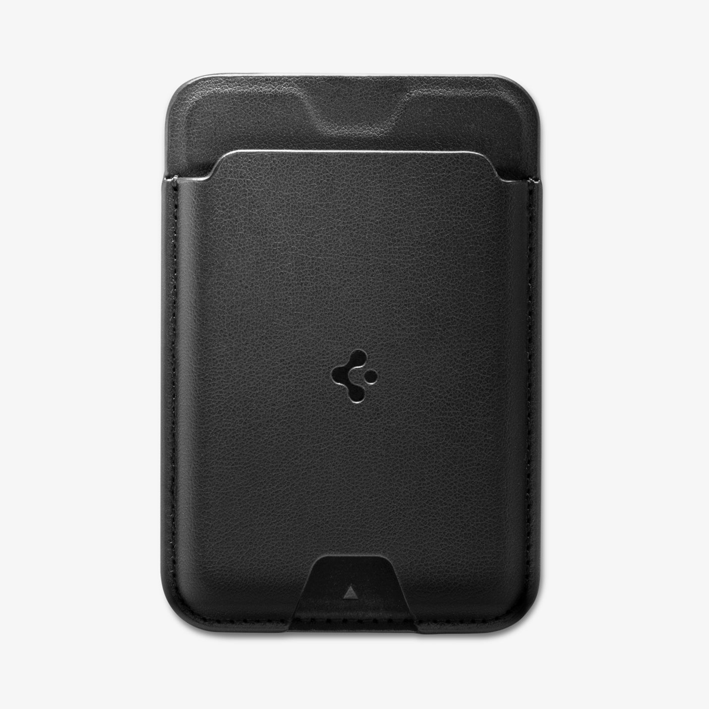 Front view of the Spigen Valentinus MagFit Black five-card wallet