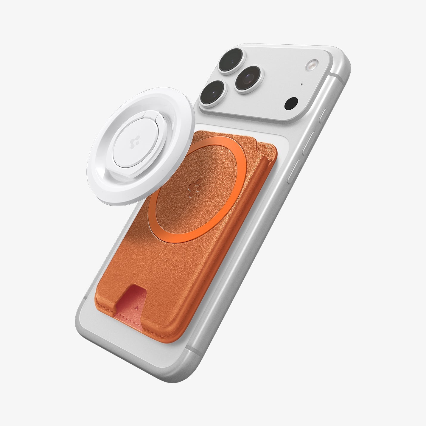 Compatible magnetic ring accessory beside the Spigen Valentinus MagFit+ wallet