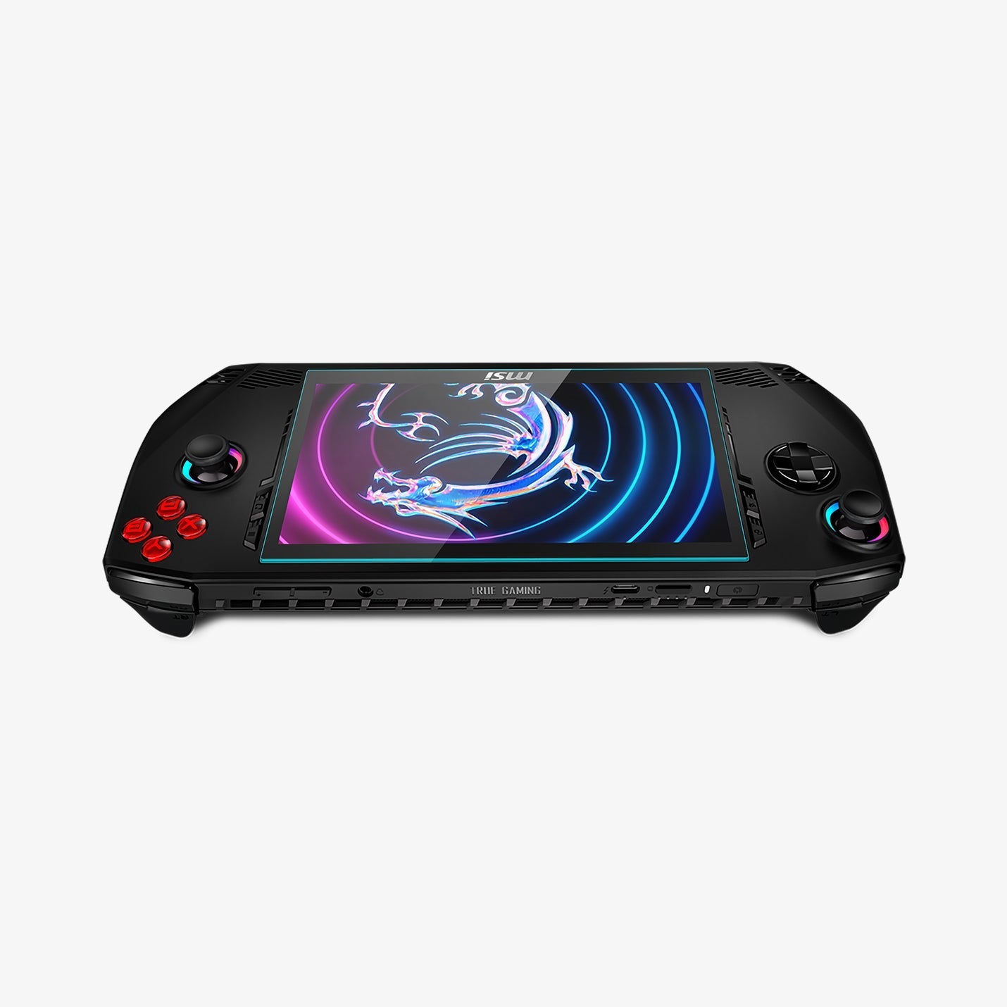 MSI Claw 7 AI+ top view with Spigen Glas.tR Slim